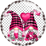 20MM Valentine's Day Love Print glass snap button charms