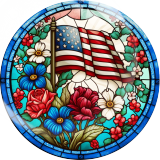 20MM American Flag Print glass snap button charms