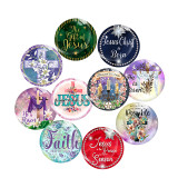 20MM belief Print glass snap button charms