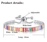 Colored zircon adjustable bracelet