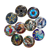 20MM belief Print glass snap button charms
