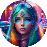 20MM Goddess Elf Print glass snap button charms