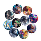 20MM Goddess Elf Print glass snap button charms