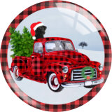 20MM Christmas Print glass snap button charms