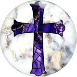 20MM  cross glass snap button charms