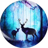 20MM Elk Print glass snap button charms
