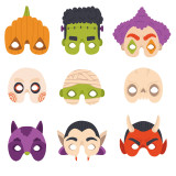 9pcs/lot Halloween Mask Party Decoration Children's Cartoon Terror Vampire Eye Mask Dress Up Ball Half Face Mask