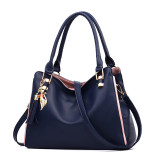 Soft leather stylish and minimalist large capacity handbag