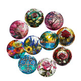 20MM botany Print glass snap button charms