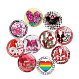 20MM Valentine's Day Love Print glass snap button charms