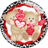 20MM Valentine's Day Love Print glass snap button charms