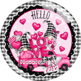 20MM Valentine's Day Love Print glass snap button charms