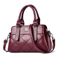 Large Capacity Simple Casual Handbag Soft Leather Diagonal Straddle Bag fit 20MM Snaps button jewelry wholesale