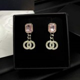 Double C pearl studded diamond earrings