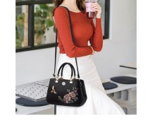 Handbag Fashion Embroidered Soft Leather One Shoulder Diagonal Straddle Bag fit 20MM Snaps button jewelry wholesale