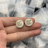 Disc Gold Plated Diamond Earrings