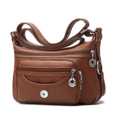 Soft leather shoulder bag casual crossbody bag fit 20MM Snaps button jewelry wholesale