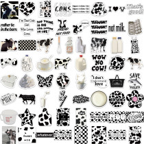 65 Ins style black and white cow biscuit graffiti stickers decorated luggage guitar DIY waterproof stickers