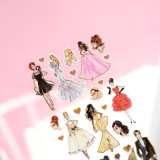 Barbie Princess Girls Creative Clothing Dress Sticker Hand Ledger Mobile Phone Decoration Sticker