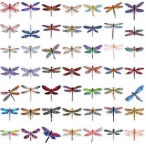 53 cartoon dragonfly graffiti stickers for personalized decoration guitar laptop luggage DIY waterproof stickers