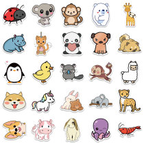 50 Cute Cartoon Animal Collection Stickers Personalized Decoration Luggage Case Notebook Waterproof Stickers Removable and Non Repeatable