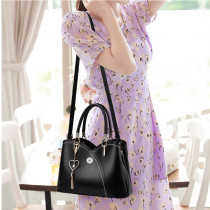 Fashionable color matching handbag with large capacity soft leather one shoulder crossbody bag fit 20MM Snaps button jewelry wholesale