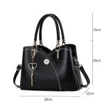 Fashionable color matching handbag with large capacity soft leather one shoulder crossbody bag fit 20MM Snaps button jewelry wholesale