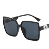 Sunglasses Fashion Simple Large Frame Sun Protection Sunglasses Retro Square Glasses fit 20MM Snaps button jewelry wholesale