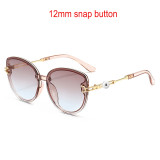 Sunglasses large frame cat's eye sunglasses fit 12MM Snaps button jewelry wholesale