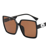 Sunglasses Fashion Simple Large Frame Sun Protection Sunglasses Retro Square Glasses fit 20MM Snaps button jewelry wholesale