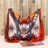 Vintage totem pattern tassel cotton linen canvas bag fit 20MM Snaps button jewelry wholesale