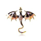 Vintage Dripping Oil Cartoon Flying Dragon Styled brooch