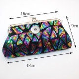 Sequin bag, handheld bag, small makeup bag, keyhole, red bag fit 20MM Snaps button jewelry wholesale