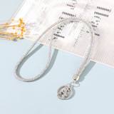 Diamond Set Long Ring Hook Necklace