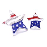 20MM Flag of the United States Pentagram love rhinestone  design  Metal snap buttons