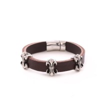 Stainless steel genuine leather bracelet with multi-color texture and high-end bracelet