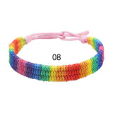 Seven Colored Red Rope Bracelet Handwoven Rainbow Friendship Bracelet