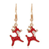 Christmas Earrings Christmas Tree Snowflake Deer Alloy Dropping Oil Earrings