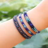 Hand woven rice bead bracelet three piece set