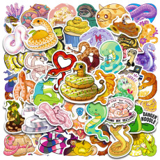 50 cartoon snake graffiti stickers helmet DIY sticker water cup waterproof sticker