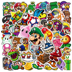 50 Mario Graffiti Stickers Notebook Skateboard Decoration Water Cup Waterproof PVC Stickers Waterproof Stickers