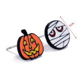 Halloween Earrings Terrifying, Funny, Personalized Skeleton Head Spider, Pumpkin Alloy Oil Dropping Earrings