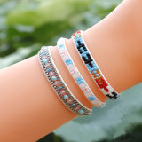 Hand woven rice bead bracelet three piece set
