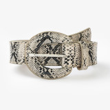 D-shaped buckle decorative dress belt with fashionable snake print leopard print paired with clothing belt