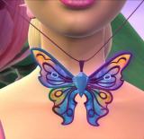 Pink Butterfly Barbie Necklace