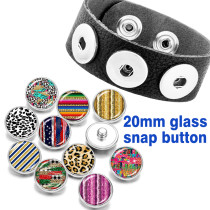 20MM Stitch glass snap button charms