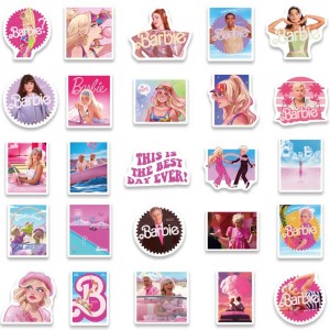 50 Barbie Princess Barbie stickers, luggage, computer phone, cartoon, children's and girls' toys, waterproof stickers