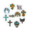 20MM faith cross glass snap button charms