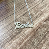 Stainless steel Barbie pendant necklace