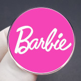 Pink Barbie brooch English alphabet Barbie girl brooch metal alloy badge